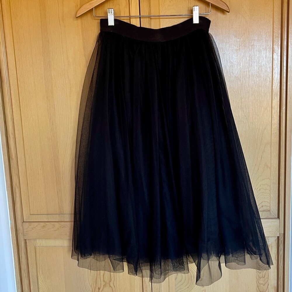 Ethereal black ballerina type midi skirt